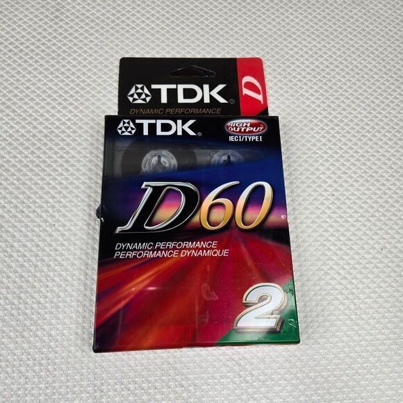 TDK D60 Dynamic Performance Audio Cassette Tapes 2 Pack - Picture 1 of 2
